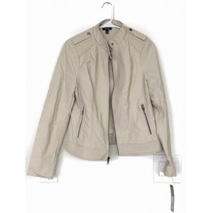 NWT APT. 9 Light Tan Faux Leather Moto Jacket – Size Small
